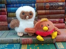 Vintage Baby White Owl & Robin Soft Plush Toys Christmas