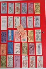 31 assorted vintage Bus tickets - with adverts on back - assorted regions
