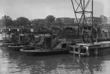 Barges on the Seine in Paris France in 1934 Old Historic Photo