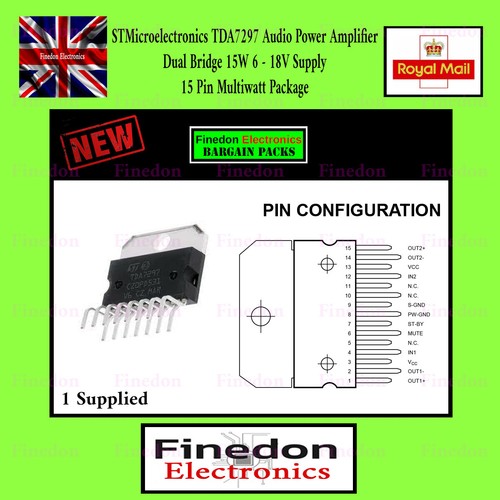 Stm tda7297 15w stereo dual - stm,