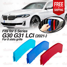 For BMW 5 Series G30 G31 LCI 2021-24 Kidney 8 Slats Grille M Sport 3 Color Cover