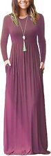 WOMEN'S CASUAL LONG SLEEVE MAXI DRESS LOOSE LONG DRESSES WITH POCKETS