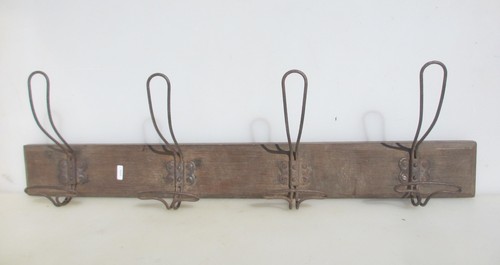 Antique wooden coat rack - wooden, iron