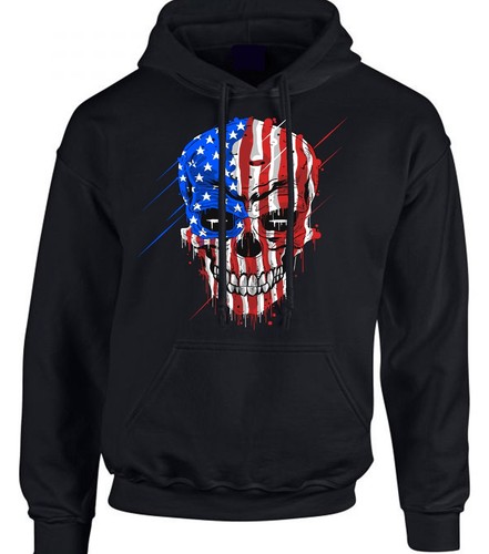 Gothic american flag skulls - american,