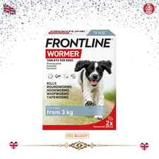 FRONTLINE WORMER Worming Tablets for Dogs  2 Tablets UK