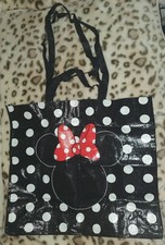 PRIMARK DISNEY Minnie Mouse Black Polka Dot Large Shopping Shopper Tote Bag