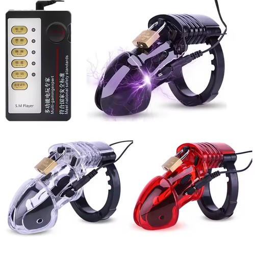 Male stim shock chastity - male, e-stim