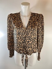 Ladies New Ex Primark Animal Print Tie Front. Top Blouse Size 6 8 12 16 18 20