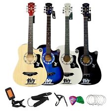 CLASSIC ACOUSTIC GUITAR 6 STRING PACK BOYS GIRLS MUSIC GUITAR 4/4 SIZE 38"