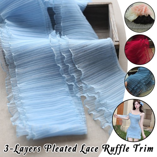 Layer pleated chiffon lace - chiffon,