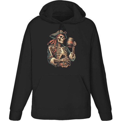 Pirate skeleton drinking - skeleton, drinking'