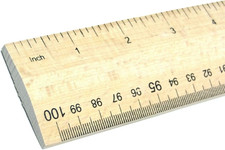 Wooden Rule 1 Meter Yard Stick Ruler Imperial & Metric Measurements Mm Cm Inche