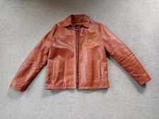 Zara men leather jacket - leather,