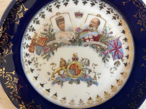 Antique king edward viiqueen - king,