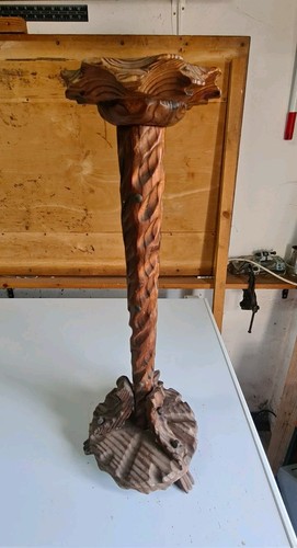 Antiqe carved wooden pedestal - antiqe,