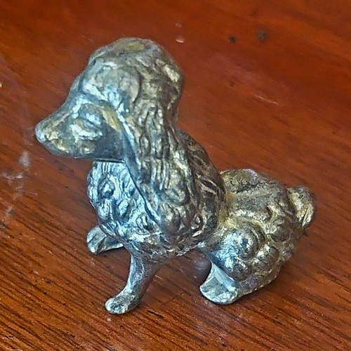Metal poodle dog figurine - poodle,