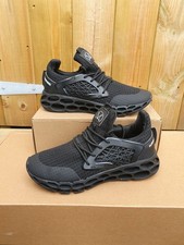 Uk 6 Black Comfy Fashion Trainers Running Gym Slip-on Sports Shoes