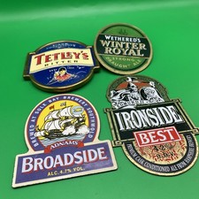 Joblot Metal Beer Pump Clips - Tetleys, Ironsides, Broadside and Wethered’s