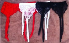 NEW LADIES WOMENS PLUS SIZES 6-20 RED WHITE BLACK SEXY LACE SUSPENDER BELT 