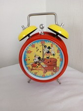 WORKING Vintage Disney Mickey Mouse Clock Wind Up Alarm Clock 1988