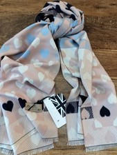 Hearts Design Scarf  Blue