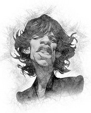 Mick Jagger Caricature T Shirt