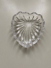 Heart shaped crystal cut glass