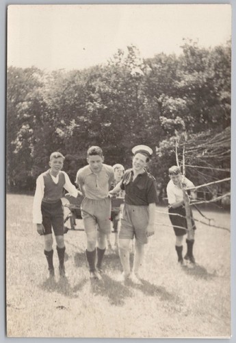 Sea scouts hauling wood - hauling,