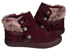 LADIES BLOWFISH MALIBU MAHOKIA FASHION BOOT RED  SIZE 4 SOFT-LINED VEGAN FLATS