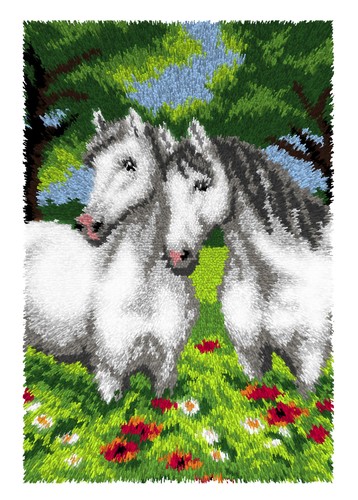 Grey horses latch hook kit - grey,