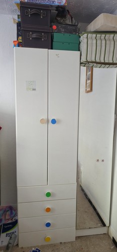 Children white wardrobe with - wardrobe,