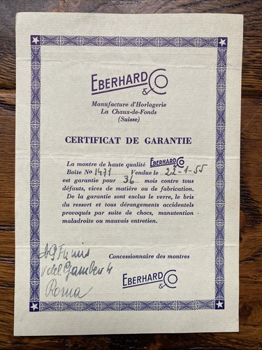 Eberhard watch guarantee - watch,