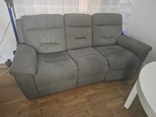 Electr Recliner Sofa Dark Grey 3 Seater Fabric Electric Recliner with Usb Ports