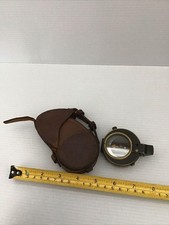Vintage WW1 British Officers Working Compass In Leather Case Dated 1915. B-L