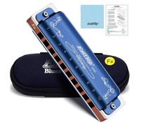 East Top Harmonica in C,10 Holes Blues Harp Mouth Organ Diatonic Harmonica C Key