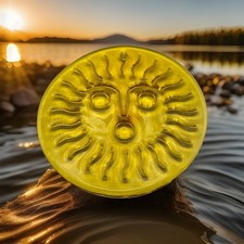 Whitefriars Glass Sunspot Yellow Suncatcher 1969 Geoffrey Baxter