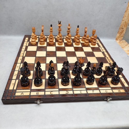 Vintage folding wooden - wooden, chess