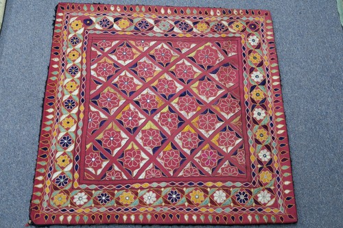 Antique hand embroidery mirror - antique,