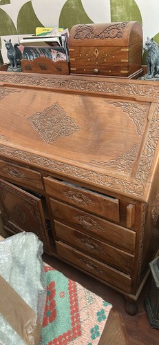 Vintage writing bureau drop - vintage,