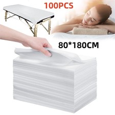 100Pcs Disposable Spa Massage Table Sheet Salon Beauty Bed Cover Non-woven White