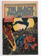 MARVEL COMICS  FANTASTIC FOUR 52  1966  FIRST APP BLACK PANTHER TITLE BANNER CUT