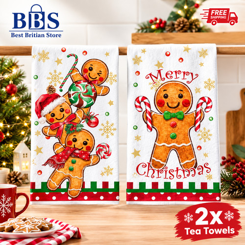 Christmas kitchen towels - christmas,
