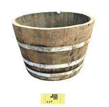 Half Oak Wooden Barrel Planter