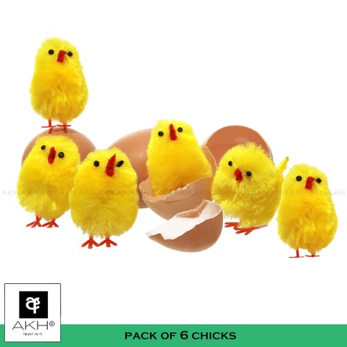 Mini yellow chenille chicks - yellow,