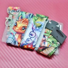 Cartoon Mystical Dragons Lanyard Card Holder & Safety Clips New