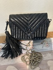 Victoria's Secret Black Bag With Gold Chain