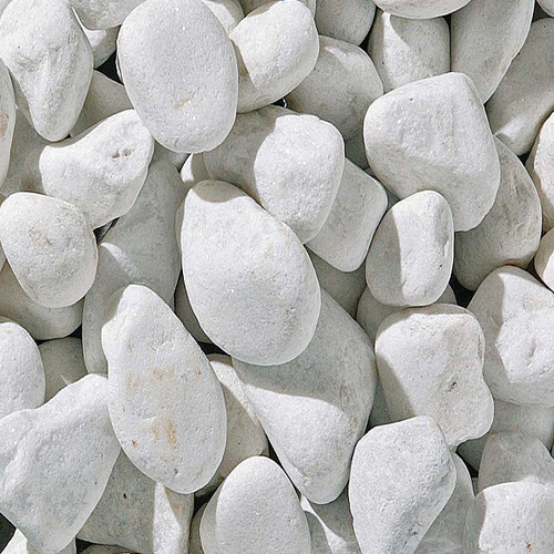 White decorative garden stones - white,