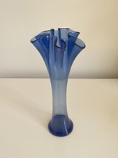 Small Blue Handkerchief Vase