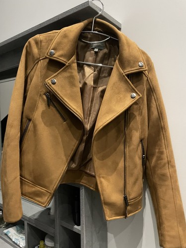 Matalan camel faux suede biker - matalan,
