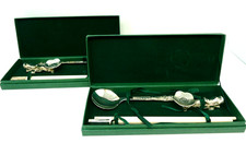 Two Boxed Sets of Large Metal Spoon, Chopsticks and Rest, Live Inn, WNK #L1